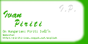 ivan piriti business card